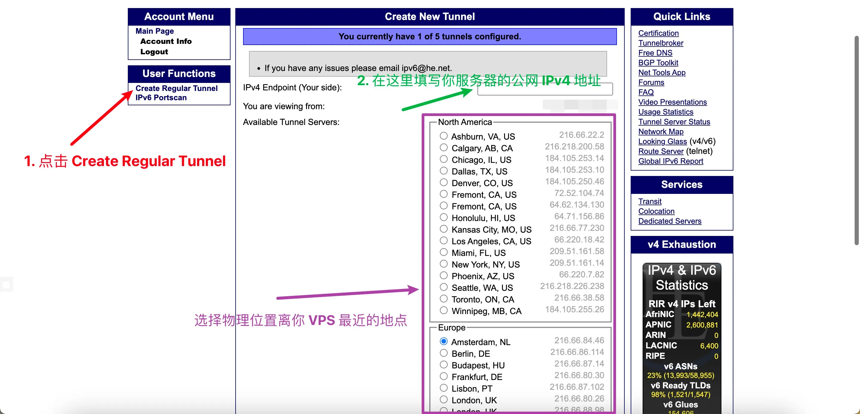 Create Regular Tunnel